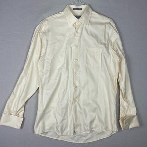 Forsyth of Canada Finest Cotton Men's Long Sleeve Button Up Shirt Ivory 16 34/35